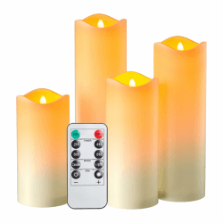 EXTSUD Wasserdichte LED Kerzen mit Timerfunktion 4er Flammenlose Flackernde LED Outdoor Kerzen mit Fernbedienung und Batterie Led Kerze für Garten Hochzeit Weihnachten Halloween Party Dekoration 12.3 cm x 28.9 cm x 6.4 cm Angebot bei HelloDeals