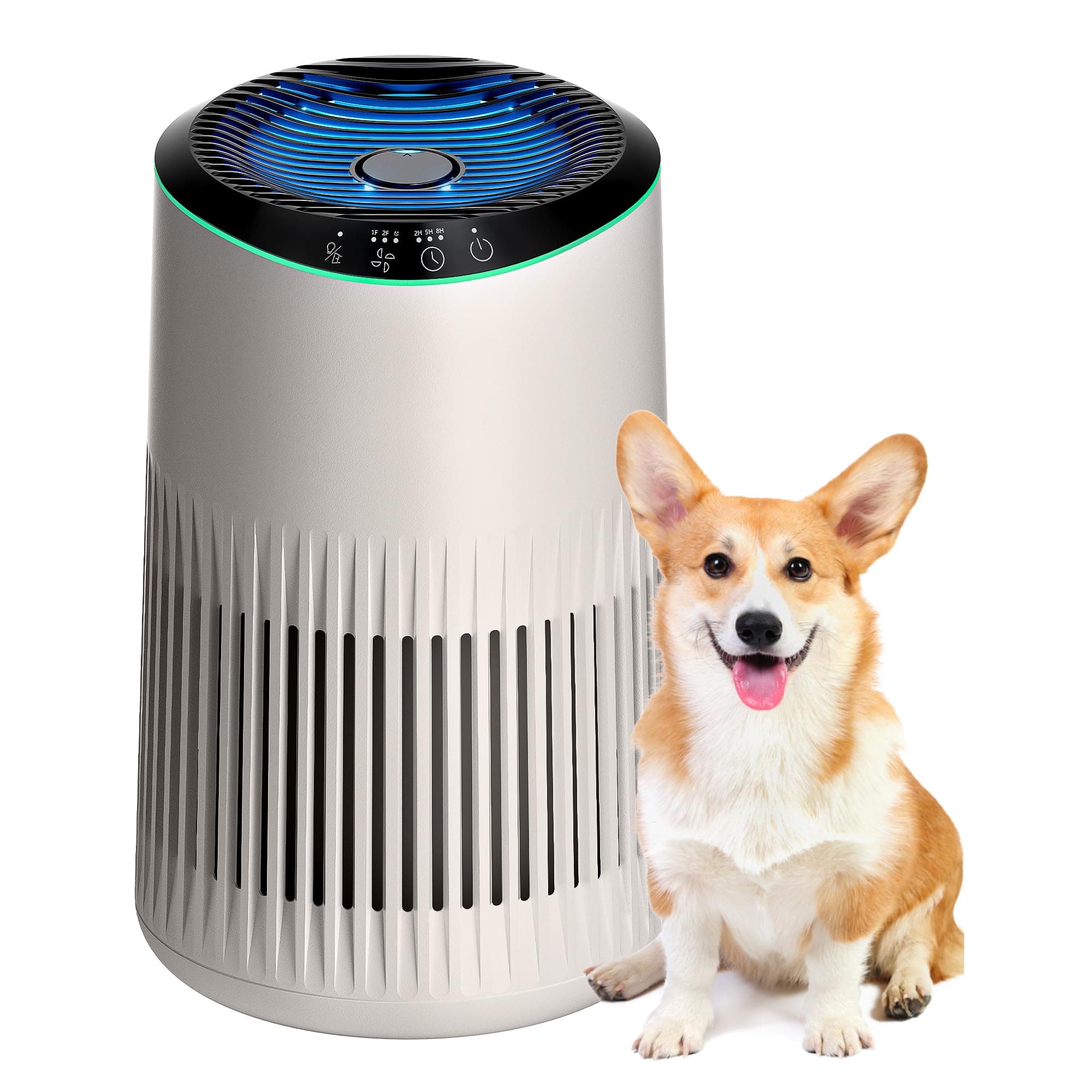 Luftreiniger für Schlafzimmer Zuhause, Luftreiniger Allergiker für Schlafzimmer Büro Raucherzimmer, Air Purifier, Weiß, 1 Pack+3 Modi White Angebot bei HelloDeals