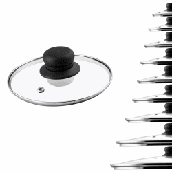 KADAX Glasdeckel, Topfdeckel Ø16 cm, hitzebeständig, mit Dampfloch, und Kunststoffgriff, Universaldeckel für Töpfe & Pfannen, klare Sicht, dicht schließend Kunststoff 16 cm Angebot bei HelloDeals