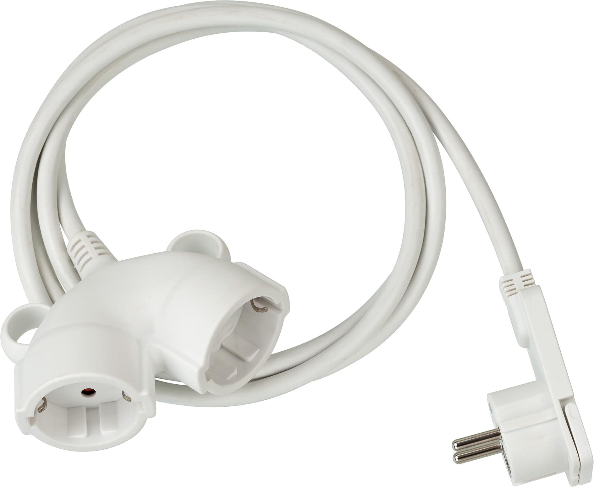 Brennenstuhl Qualitäts-Kunststoff-Verlängerungskabel mit Flachstecker (Verlängerungskabel flach für innen mit 5m Kabel, Strom-Verlängerungskabel mit Doppelsteckdose, 2-Fach Verlängerungskabel) weiß 5m Single Angebot bei HelloDeals