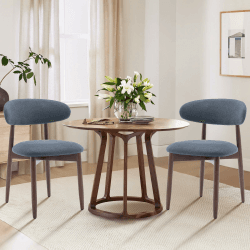COLAMY Küchenstuhl Esszimmerstühle 2er Set, Moderne Polsterstuhl Essstühle mit Fester Rückenlehne, Stoff Esszimmerstühl mit Holzbein für Esszimmer, Küche, Restaurant, Blau Blau 2er Set Angebot bei HelloDeals