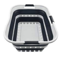 SAMMART 42L Faltbarer Wäschekorb aus Kunststoff - Faltbarer Pop-Up-Aufbewahrungsbehälter/Organizer - Tragbarer Wäschekorb - Platzsparender Wanne (1, Grau/Schiefergrau) 1 Grau/Schiefergrau Angebot bei HelloDeals