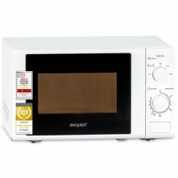 Exquisit Mikrowelle | 20 l Garraum, 700 W Ausgangsleistung, 5 Leistungsstufen, Standgerät | Auftaufunktion, manuelle Steuerung, mechanische Zeitschaltuhr, Glas-Drehteller | MW 802 Weiß Angebot bei HelloDeals