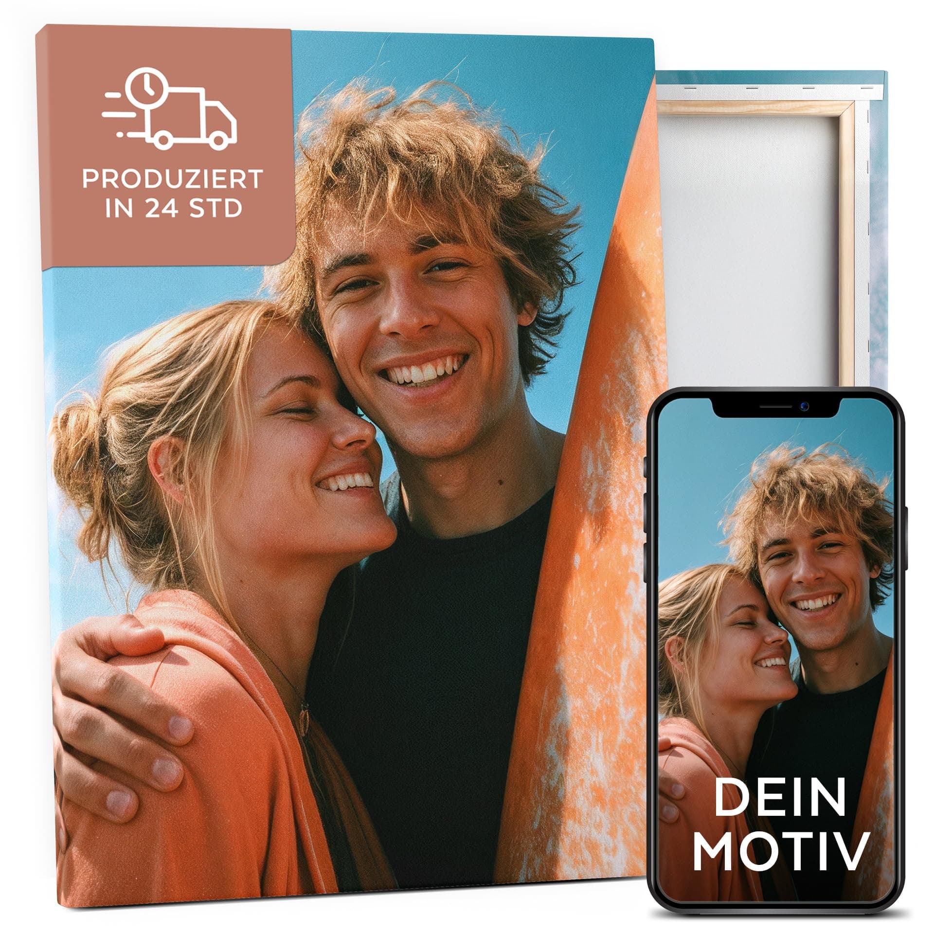 PRINTHOUSE Dein Foto auf Leinwand 20x30 cm (weitere Größen verfügbar) - Upload dein Bild auf Leinwand personalisiert Foto Geschenk - Fotoleinwand eigenes Bild - Leinwandbild selbst gestalten Hochformat Ungerahmt 30L x 20B cm Angebot bei HelloDeals