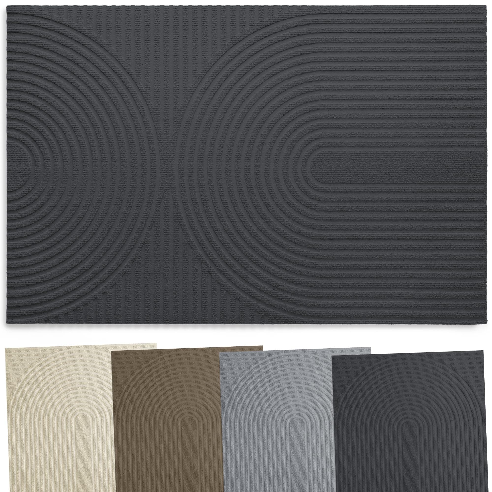 Fußmatte Außen und Innen 50x80 cm - rutschfest, Saugfähig & Maschinenwaschbar - Schmutzfangmatte & Fußmatten Oeko-Tex Zertifiziert - Fussmatte Innen - Anthrazit Anthrazit 50 x 80 cm Angebot bei HelloDeals