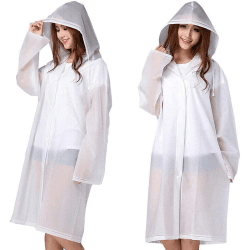 2 Stück Regenponcho Regencape Wiederverwendbar Regenmantel mit Kaputze Wasserdicht Transparent Regen Poncho Atmungsaktiv Regencape tragbarer Regenbekleidung Regenjacke 160-190cm Angebot bei HelloDeals