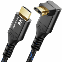 deleyCON 8K HDMI 2.1 Kabel 1m gewinkelt (270° Grad Winkel) für TV, Monitor, PS4, PS5, Dolby Atmos Soundbar EARC, HDR10+, 48Gbps Ultra High Speed Cable - 10K/8K@60Hz, 4K@120Hz/144Hz, 2K@240Hz 1 M HDMI-Stecker 270° gewinkelt Angebot bei HelloDeals
