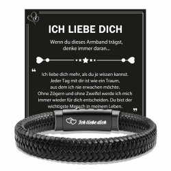 Ich Liebe Dich Geschenke für Männer, Valentinstag Armband Geschenk für Ihn, An Meinen Mann Armband Weihnachten Geburtstag Geschenke für Männer Lederarmband Angebot bei HelloDeals