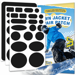 OAZ Daunenjacke flicken Reparaturset Schwarz, 35 Stück 25x15cm Flicken Daunenjacke Selbstklebend Stoff, Nylon Selbstklebender Wasserdichte Reparatur Patch für Zelten, Skianzüge, Jacken, Schlafsäcke Schwarz 25x15cm 3er Angebot bei HelloDeals
