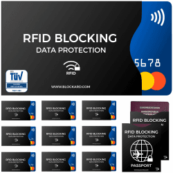 TÜV geprüfte RFID Blocker NFC Kartenhülle | 12 Schutzhüllen für Kreditkarte, EC Karte, Bankkarte & Reisepass | Scheckkartenhülle Kreditkarten Schutzhülle Bankomatkarten Bankkarten Karten Schutz Hülle Angebot bei HelloDeals