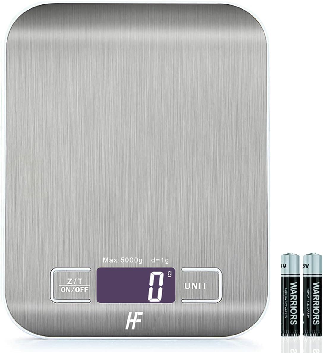 HomeFashion Digitale Küchenwaage 5kg 1g 11lb Edelstahlplattform, LED-Display, Präzisions-Lebensmittelwaage für Küche, Kochen, Backen, Zuhause und Büro 18x14cm 5KG Angebot bei HelloDeals