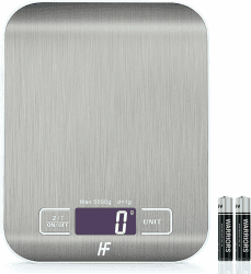 HomeFashion Digitale Küchenwaage 5kg 1g 11lb Edelstahlplattform, LED-Display, Präzisions-Lebensmittelwaage für Küche, Kochen, Backen, Zuhause und Büro 18x14cm 5KG Angebot bei HelloDeals
