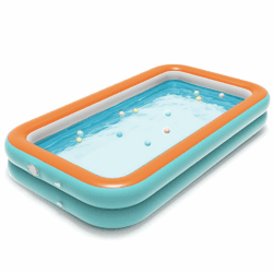 Aufblasbarer Pool, Aufblasbares Planschbecken,Schwimmbecken,Aufblasbare Pool,2 Rollen 120 x 90 cm Höhe 34 cm,Swimmingpool,Tragbare Badewanne Rechteckig-orange-blau Angebot bei HelloDeals