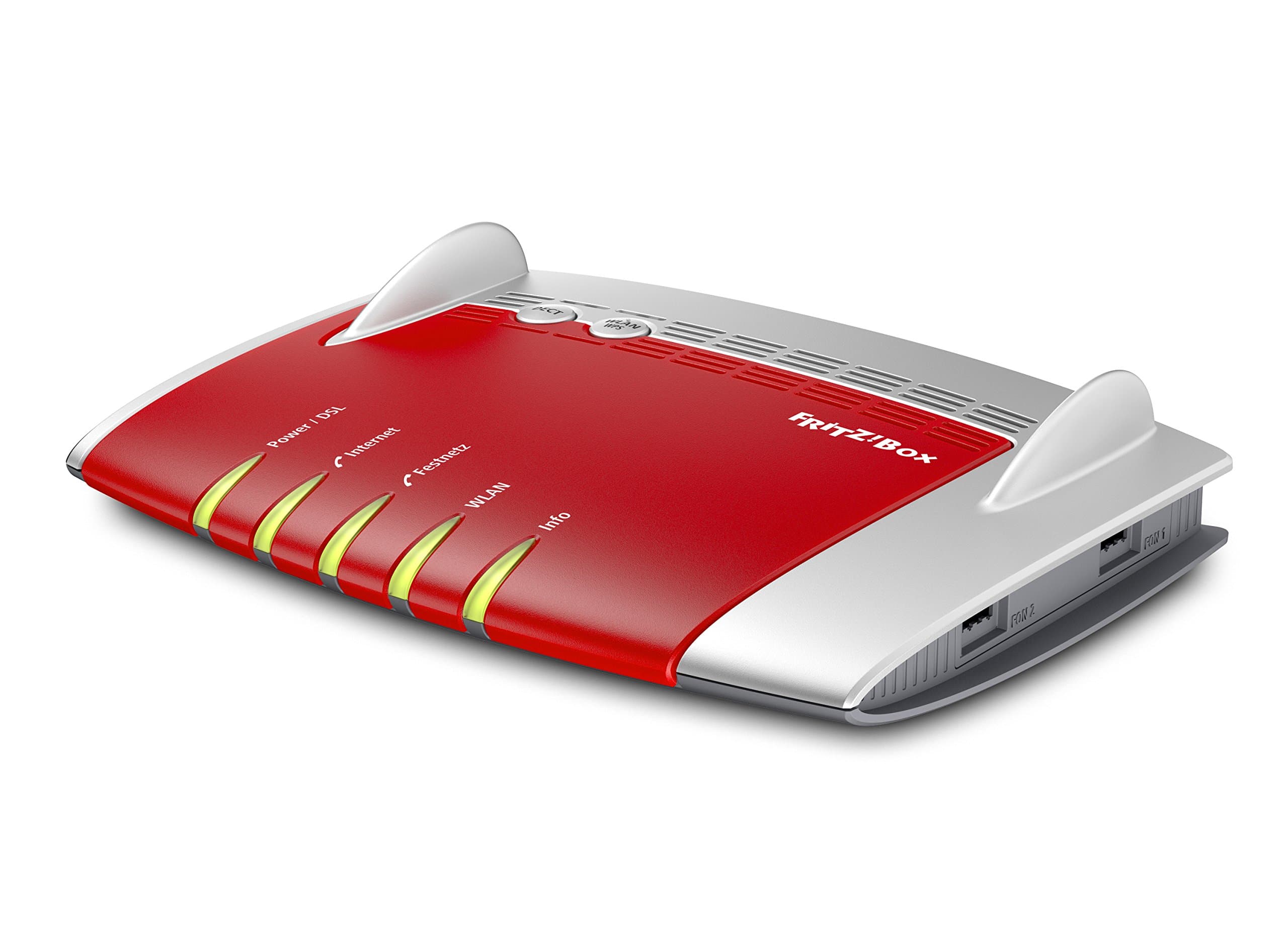 AVM FRITZ!Box 7490 WLAN AC + N Router (VDSL/ADSL, 1.300 Mbit/s (5 GHz), 450 Mbit/s (2,4 GHz), DECT-Basis, Media Server) (Generalüberholt) Rot Angebot bei HelloDeals