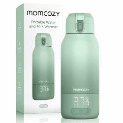 Momcozy MW05 Tragbarer Flaschenwärmer Baby für unterwegs, 500ml Kapazität + 24x Nutzung/Akku | TÜV-CE zertifizierter Flaschenwärmer | Schnellaufheizen in 3 Min. allmähliche Veränderung von Grün Angebot bei HelloDeals