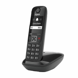 Gigaset AS690 - Schnurloses DECT-Telefon - großes, kontrastreiches Display - brillante Audioqualität - einstellbare Klangprofile - Freisprechfunktion - Anrufschutz, schwarz [Deutsche Version] 1 Telefon Schwarz Angebot bei HelloDeals