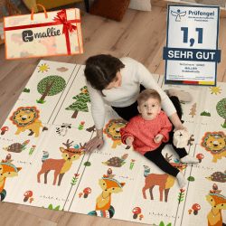 Mallie® Spielmatte Baby Faltbar 120x120x1cm [100% BPA- und Schadstoff-Frei] Doppelseitige Krabbelmatte Baby, Krabbeldecke Baby I Baby Play Mat, Spielmatte Baby Faltbar Style 1 Sommergarten 120x120cm - 1cm Dicke ohne Kantenschutz Angebot bei HelloDeals