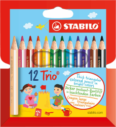 STABILO - Dreikant-Buntstift - Trio dick kurz - 12er Pack 12er kurz Kartonetui Angebot bei HelloDeals