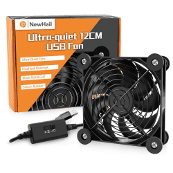 USB Lüfter 120mm PC Lüfter Dual Kugellager mit 3 Einstellbare Geschwindigkeiten,USB Ventilator 5V leise kompatibel mit Router, Xbox, Modem, Empfänger, DVR, TV-Box(1Pack) Angebot bei HelloDeals
