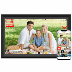 FRAMEO 15,6-Zoll WiFi Digitaler Bilderrahmen 1920x1080 FHD Groß 32GB Smart Digitaler Fotorahmen IPS Touchscreen Auto-Rotation Wandmontage Fotos/Videos sofort über FRAMEO APP teilen 15.6 Zoll 2.0 Angebot bei HelloDeals