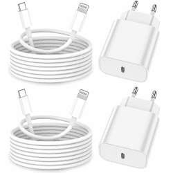 iPhone Ladekabel, [MFi-Zertifiziert] 2er Pack 25W iPhone Ladegerät Apple Ladekabel 2M, USBC Schnellladegerät mit USB C auf Lightning Kabel für i Phone 14 13 12 11 Pro Max XS XR X 8 7 6 Plus 5 iPad 2m Weiß Angebot bei HelloDeals