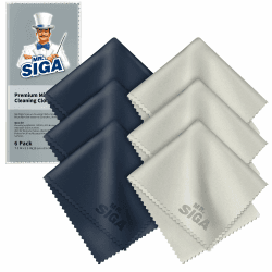 MR.SIGA Hochwertig Mikrofaser Reinigungstücher Brillenputztuch für Brillen, Bildschirme, Tabletten, Gläser, 6er Pack, 6 x 7 Zoll (15 x 18 cm), Marine/Grau 15x18cm Angebot bei HelloDeals