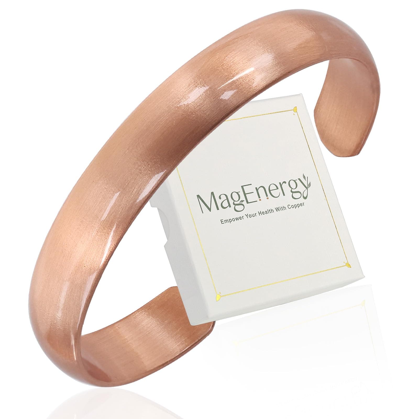 MagEnergy Kupferarmband für Männer & Frauen, 100% reines Kupfer, roh, massiv & unbeschichtet, handgefertigt, zeitloses tibetisches Armband in minimalistischem minimalistisches poliertes Design Angebot bei HelloDeals