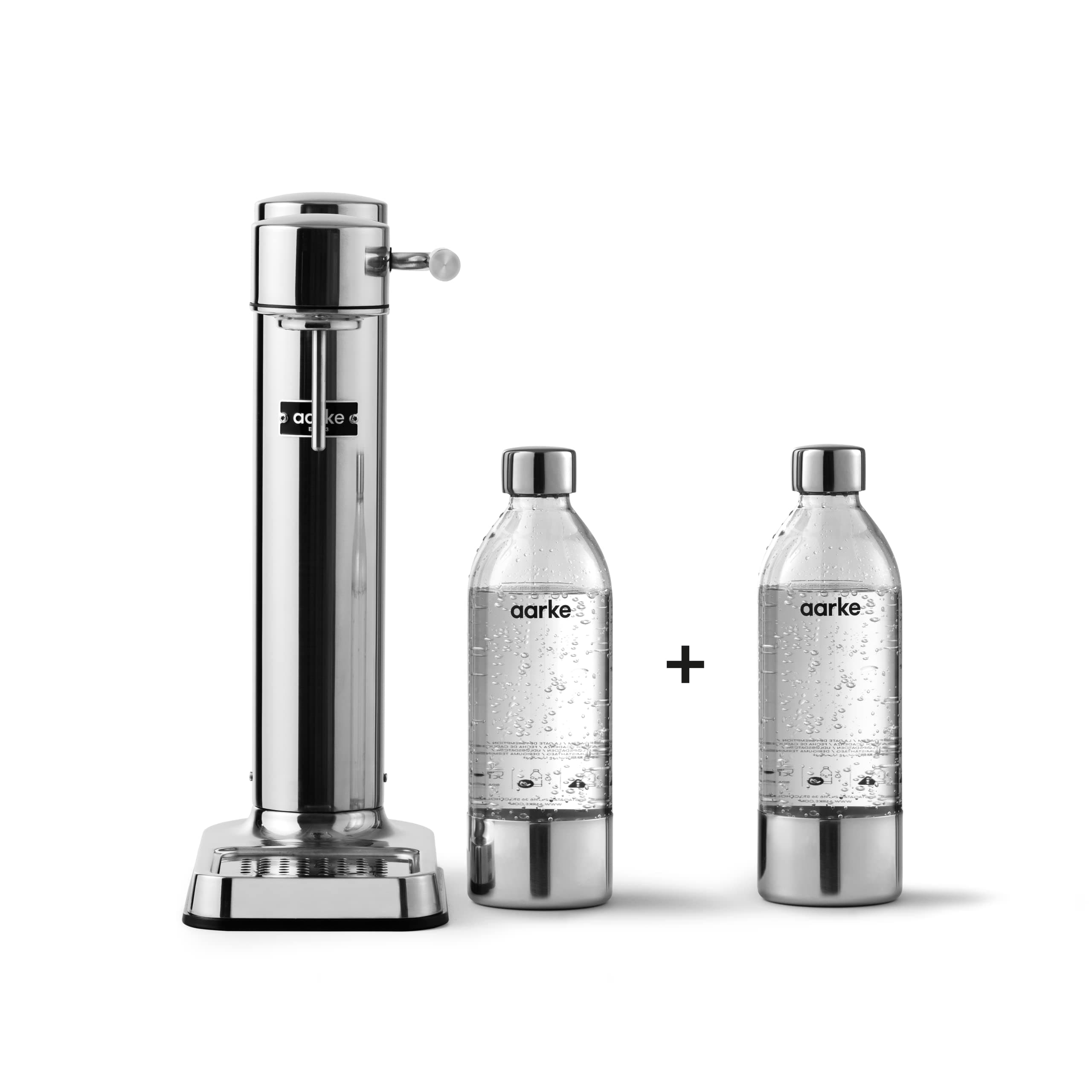 Aarke Carbonator 3, Wassersprudler aus Edelstahl im modernen Edelstahl Finish mit 2x BPA-freier 1L PET-Flasche, Sprudelwasserbereiter für Leitungswasser, kompatibel mit 60L CO2-Zylindern Edelstahl (+ Extra Pet) Edelstahl X2 Pet Angebot bei HelloDeals