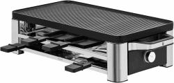 WMF Lono Raclette-Grill für 8 Personen, leistungsstark, gleichmäßiges Grillen und Überbacken, antihaftbeschichtete Pfännchen und Schieber, für idyllische Raclette-Abende, aus edlem Cromargan-Edelstahl Angebot bei HelloDeals