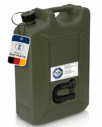 hünersdorff 802010 Kraftstoff-Kanister Profi 20L für Benzin, Diesel und Andere Gefahrgüter, Un-Zulassung, Made in Germany, TÜV-geprüfte Produktion, oliv 20L olivgrün Angebot bei HelloDeals