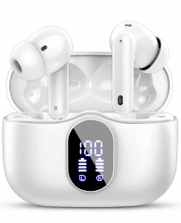 Btootos Bluetooth Kopfhörer, Kopfhörer Kabellos Bluetooth 5.4 Sport In Ear Kopfhörer mit 4 Mikrofon, 40 std Spielzeit, LED-Anzeige, ENC Lärmreduzierung, Tiefer Bass Ohrhörer für Arbeit und Studium weiß Angebot bei HelloDeals