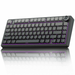 AULA F75 PRO Mechanische Tastatur Gaming,2.4GHz/Type-C/BT5.0 Mechanical Keyboard,Seitlich Graviert,Fünfschichtige Polsterung Struktur,QWERTY,Hot-Swap Kabellos Gaming Tastatur 75 Prozent (Grau) Farbverlauf Grau Angebot bei HelloDeals