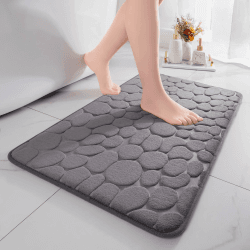 chakme Badematte Memoryschaum Badteppich Saugfähige Badvorleger Badezimmerteppich Duschmatte Deko Fussmatte rutschfeste Matte für Badezimmer Wohnzimmer 43×61 cm, Dunkelgrau Dunkelgrau 43×61 cm (Rechteckig) Angebot bei HelloDeals