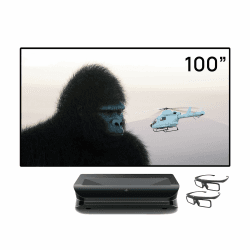 AWOL VISION Heimkino Bundle – Enthält LTV-3000 Pro 4K Ultrakurzdistanz Laser Beamer + 100" Mattweiße Leinwand + DLP Link 3D-Brille (2er-Pack) Angebot bei HelloDeals