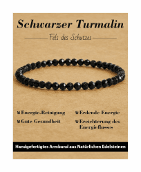 4mm Stretch Armband aus Echten Naturstein Perlen, Heilstein Edelstein Armbänder für Damen Herren, Glücksarmband, Exquisite Geschenke, Inklusive Ersatzperlen Schwarzer Turmalin（Facettenstein） Angebot bei HelloDeals