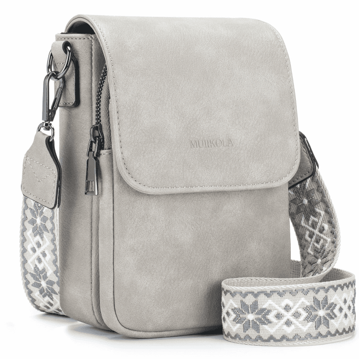 MUIIKOLA Handytasche zum Umhängen，RFID-Blockierung große Kapazität Handy Umhängetasche Damen Veganes Leder，Handytasche mit Geldbörse zum Umhängen，umhängetasche damen Breiter Gurt Z-beigegrey Angebot bei HelloDeals