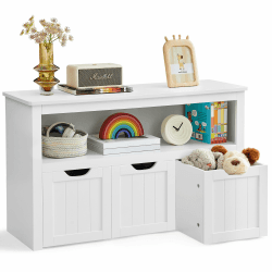 VASAGLE Kinderregal, Spielzeugaufbewahrung für Kinder, Aufbewahrungsschrank, Spielzeugschrank, Aufbewahrungsbox mit Rollen, Spielzeugregal, für Kinderzimmer, 102 x 30 x 60 cm, weiß LHS380W01 Weiß 3 Schubladen Angebot bei HelloDeals
