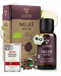 Heldengrün® BIO Nelkenöl [100% NATURREIN] Nelkenöl zum Einnhemen - Echtes Gewürznelkenöl - Ätherisches Nelkenöl Zahnschmerzen - Clove Oil Nelke 30 ml (1er Pack) Angebot bei HelloDeals