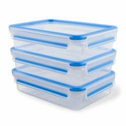 EMSA Clip & Close Frischhaltedosen-Set, rechteckig, 3 x 1,2 L, Aufbewahrungsboxen, 100 Prozent dicht, spülmaschinen-, gefrier-, mikrowellenfest, Blau, Made in Germany, 515645 3-teilig 1,2l Angebot bei HelloDeals