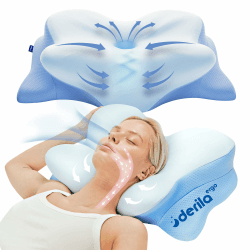 Derila Ergo Nackenkissen Kopfkissen, Memory Foam Kissen. Nackenstützkissen. Pillow Kissen für Seiten, Rücken & Bauchschläfer (1er Pack) Kissen 54_x_36_x_12_cm Angebot bei HelloDeals