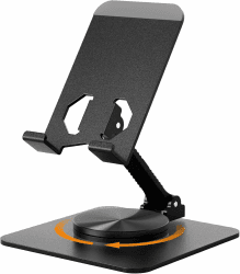 360° Drehbarer Handyhalterung Tischständer, Höhenverstellbar Handy Ständer Klappbar, Universal Händyhalterungen für alle Mobiltelefone und Tablets, Schwarz Angebot bei HelloDeals