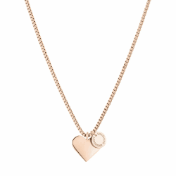 LIEBESKIND BERLIN Herz-Schmuck für Damen – Edelstahl Kette, Armband und Ohrringe mit liebevollem Herzanhänger – In verschiedenen Farben und Ausführungen – Romantische Geschenkidee Kurze Kette Roségold Angebot bei HelloDeals