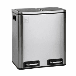 SVITA TM2X15 Treteimer 30 Liter Abfalleimer Inneneimer Mülleimer Design Mülltrennung Papierkorb Küchen-Ordnung Trennsystem Softclose-Deckel Edelstahl Silber Silber TM2X15 Angebot bei HelloDeals