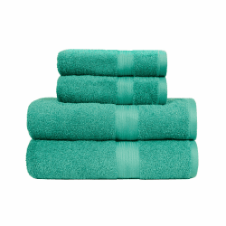 Amazon Basics Handtücher Set 4-teilig, 100% Baumwolle Ausbleichbeständig Weich, 2 Badetücher + 2 Handtücher, Grün 2 Badetücher und 2 Handtücher Grün Angebot bei HelloDeals