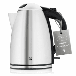 WMF Stelio Wasserkocher Edelstahl 1,7l, elektrischer Wasserkocher mit Kalkfilter, 2400 W, Wasserstandanzeige beleuchtet, Überhitzungsschutz, edelstahl matt silber Stelio - 1,7l Silber Angebot bei HelloDeals