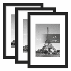 upsimples 3 Pack Bilderrahmen A4, Bilderrahmen Kinderzeichnungen A4，Picture Frame Schwarz für Fotos, Bilder, Poster 21x29.7cm Schwarz Angebot bei HelloDeals