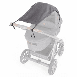 Universal Sonnensegel DELUXE mit UV Schutz 50+ für Kinderwagen Babywanne - reißfester Baby Sonnenschutz mit Beschichtung und Rollo-Funktion - Melange Grau Angebot bei HelloDeals