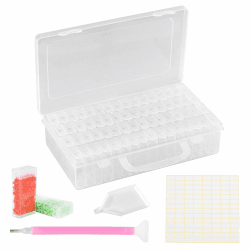 Diamond Painting Zubehör Boxen, 64 Stück 5D Diamond Painting Aufbewahrungsbox mit 128 Etiketten für Diamanten, Perlen und anderes DIY-Zubehör. (64 Stück) Angebot bei HelloDeals