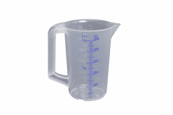 hünersdorff Messbecher 0,5l | Polypropylen (PP) | bruchsicher und spülmaschinengeeignet | geschlossener Griff | blaue Skala, Transparent+blau 0,5l geschlossener Griff Angebot bei HelloDeals