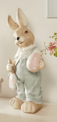 Dekoleidenschaft großer Osterhase Eiermaler 48 cm hoch, Dekofigur, Hasen-Dekoration, Osterdeko, Dekohase oder Dekohäsin, wetterfest, Garten-Deko für Draußen (Hasenjunge) Angebot bei HelloDeals